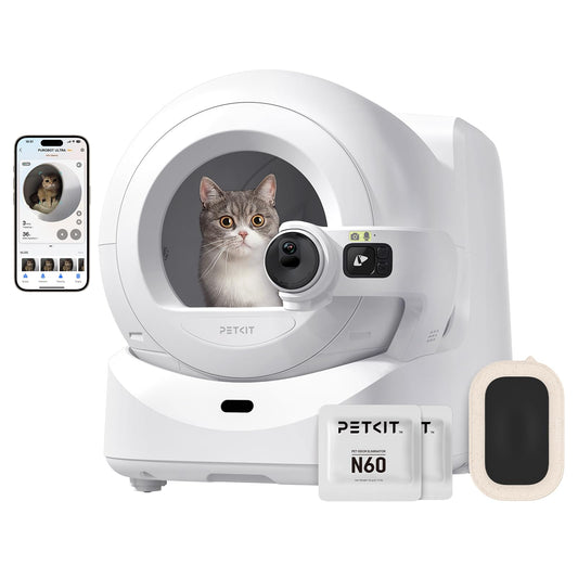 PETKIT Purobot Ultra Lettiera Gatto Autopulente, Lettiera Automatica per Gatti con Telecamera AI, 360° Tracciamento Comportamentale, Visione Notturna, Sacchetti Senza Contatto per Più Gatti