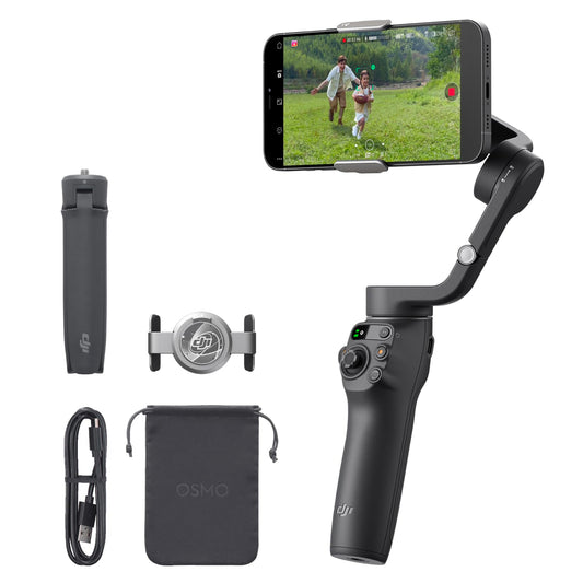 DJI Osmo Mobile 6, stabilizzatore per smartphone a 3 assi, manico telescopico integrato, tracciamento degli oggetti, portatile e pieghevole, stabilizzatore per vlog, YouTube TikTok, grigio ardesia