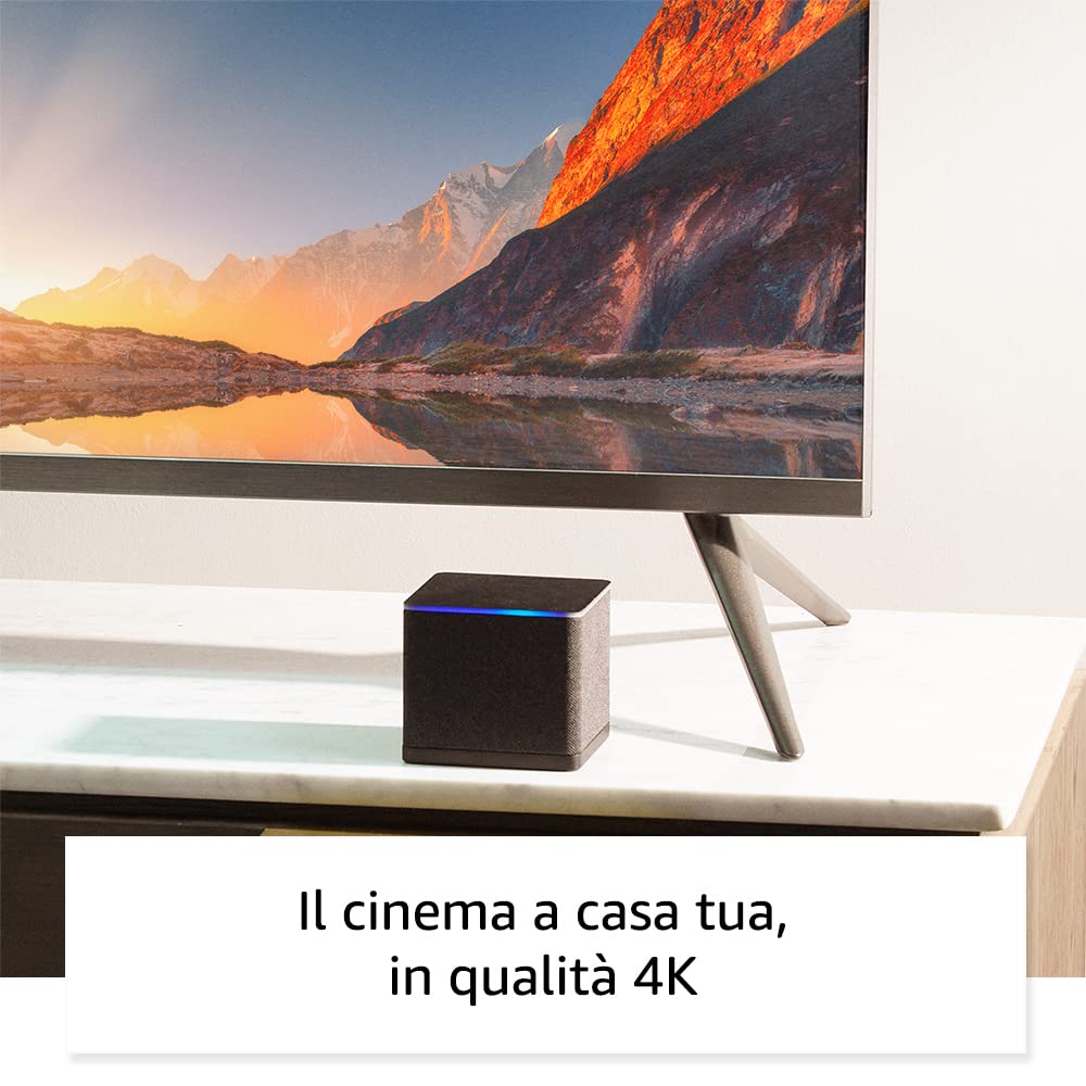 Amazon Fire TV Cube (Ultimo modello) | Lettore multimediale per lo streaming con controllo vocale tramite Alexa, Wi-Fi 6E e 4K Ultra HD