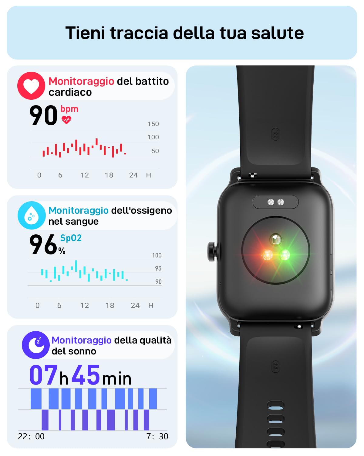 Smartwatch Uomo, 1.8" Orologio Smartwatch Chiamate e Risposta, Alexa Integrato Fitness Tracker con Contapassi Cardiofrequenzimetro SpO2 Sonno,110 Modalità Sport, Impermeabile IP68 per Android iOS