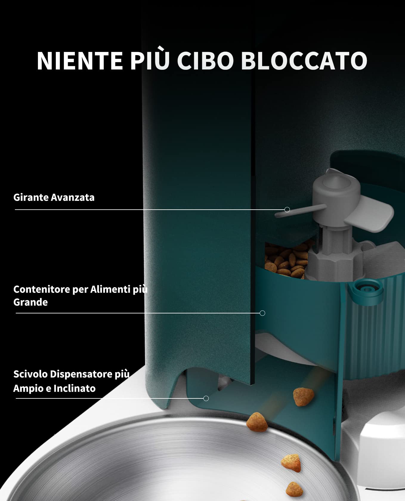 PETKIT Distributore Automatico Cibo Gatti, 3L Distributore Automatico Cibo Cani,2.4G WiFi,1-10 Pasti,1-15 Giorni,Ciotola in Acciaio Inox 304,Tecnologia Fresh Lock