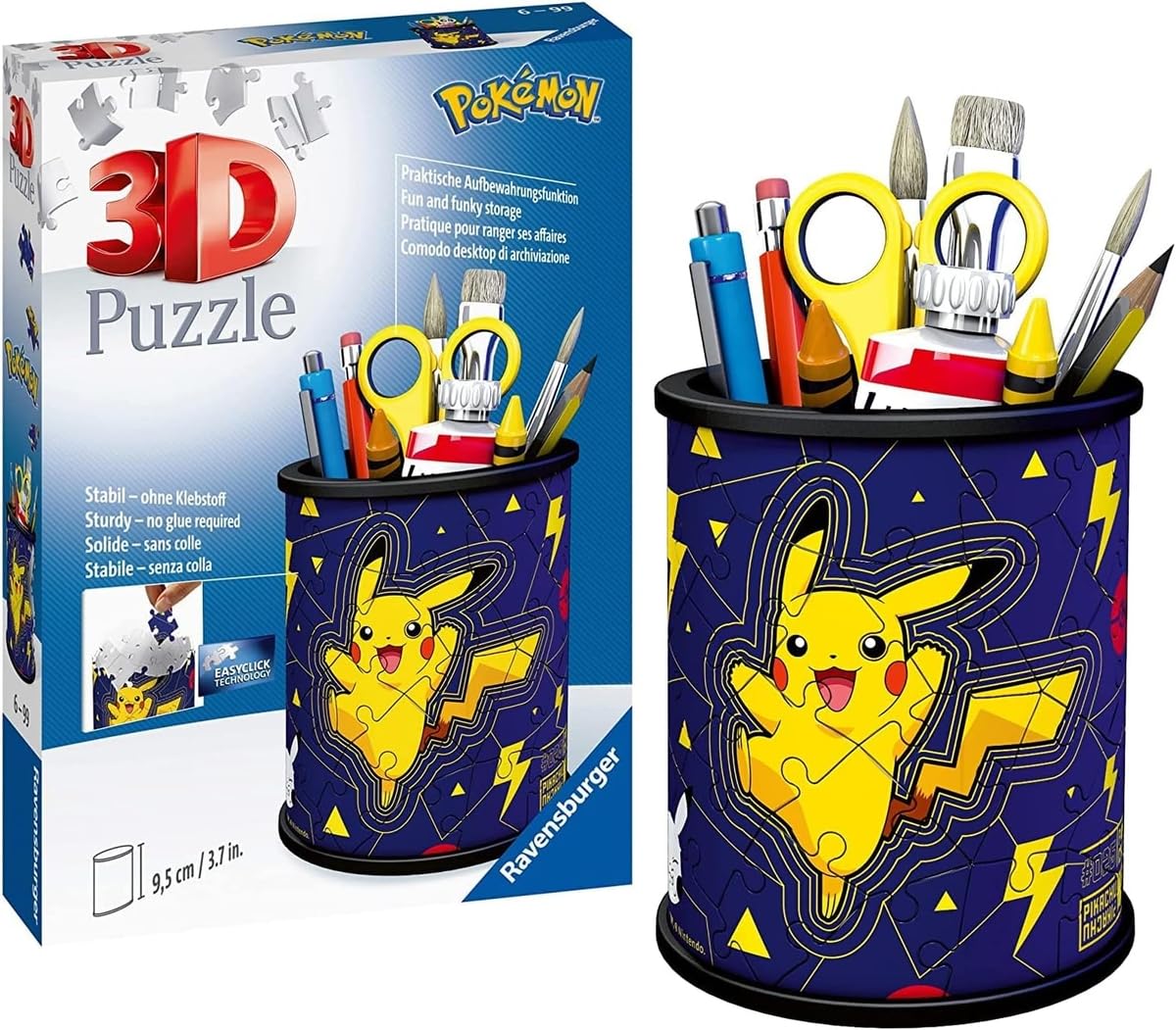 Ravensburger - Puzzle 3D, Portapenne Pokémon, per Adulti e Bambini 6+ Anni, Idea Regalo, 57 Pezzi