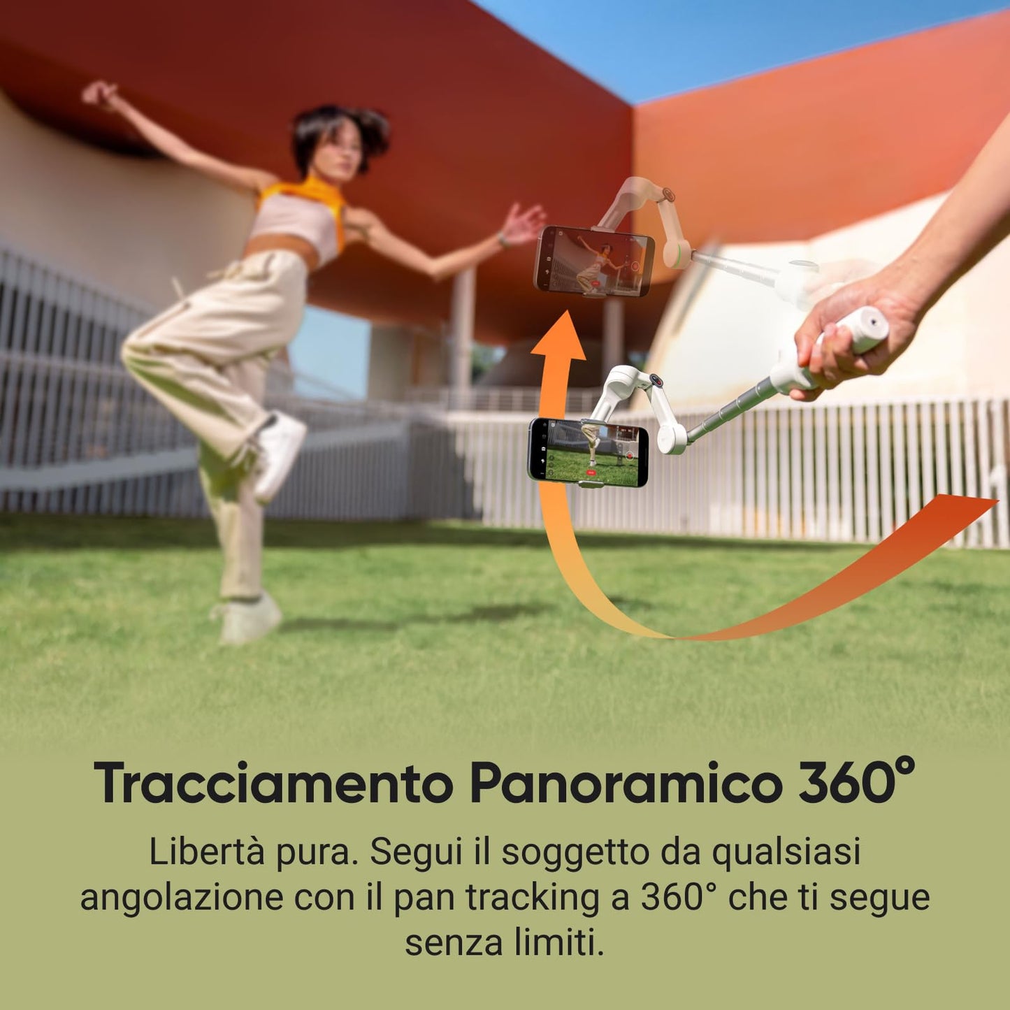 Insta360 Flow 2 Pro Grigio-Gimbal per smartphone AI, tracciamento con Apple DockKit, tracciamento multi-persona, treppiede e selfie stick incorporati, stabilizzatore portatile per iPhone/Android