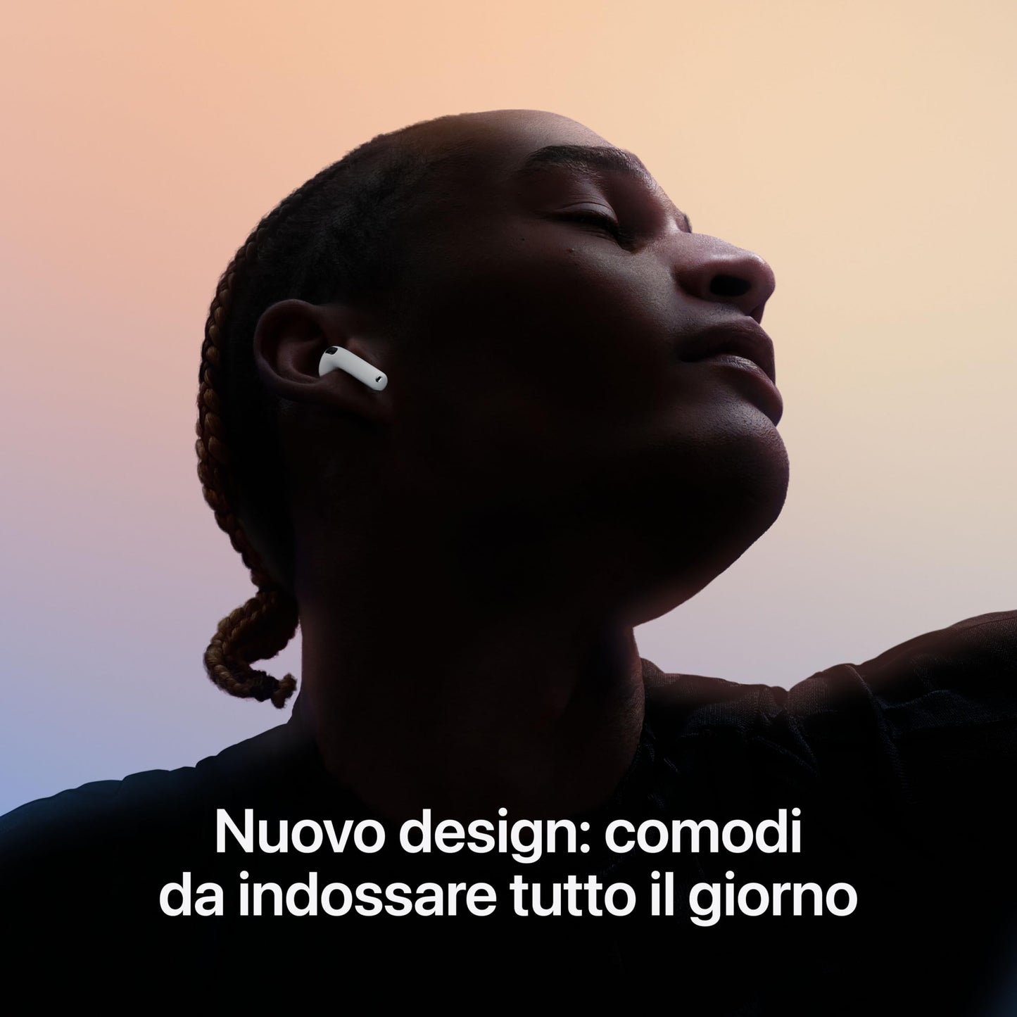 Apple AirPods 4 Auricolari wireless, Auricolari Bluetooth, Audio spaziale personalizzato, Resistenza al sudore e all’acqua, Custodia di ricarica USB-C, Chip H2, Fino a 24 ore di autonomia