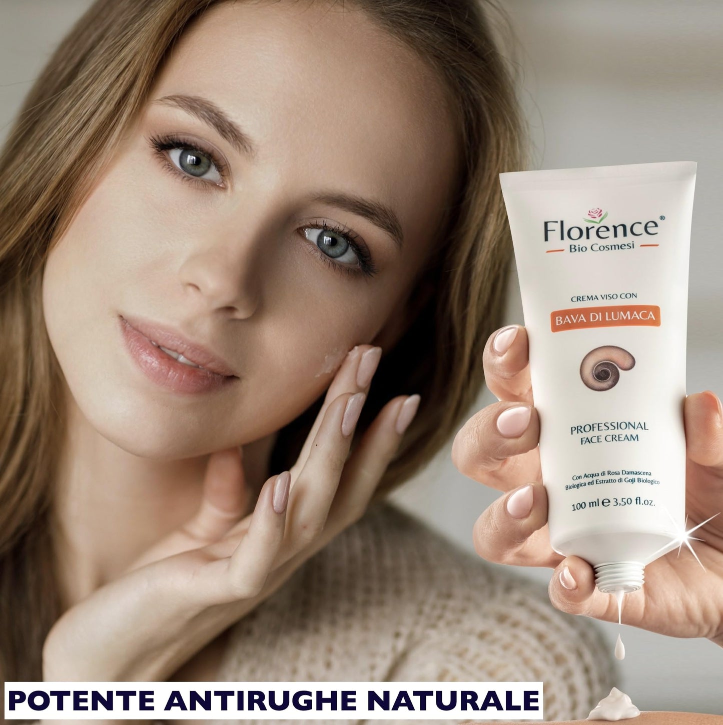 100ml. Bio Crema con Bava di Lumaca al 65%, Acido Ialuronico Puro 100%, Vitamina C, E. Ingredienti a Nota Azione Antietà, Cicatrizzante e Antimacchia per Viso, Collo e Contorno Occhi.