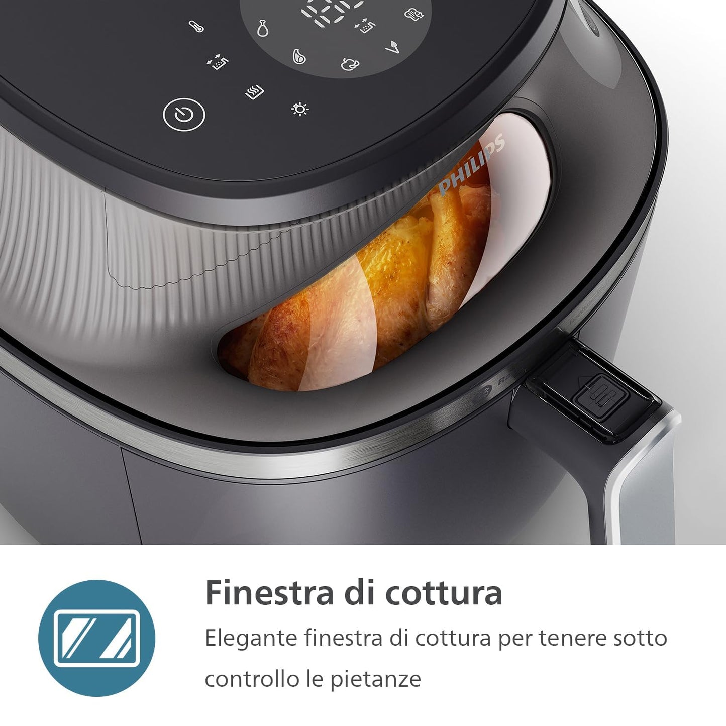 Philips Airfryer Serie 3000 4.2L, Finestra di Cottura, 16-in-1 Airfryer, Tecnologia RapidAir Plus, Rimozione Grassi, App Ricette HomeID, Facile da Pulire (NA320/00)