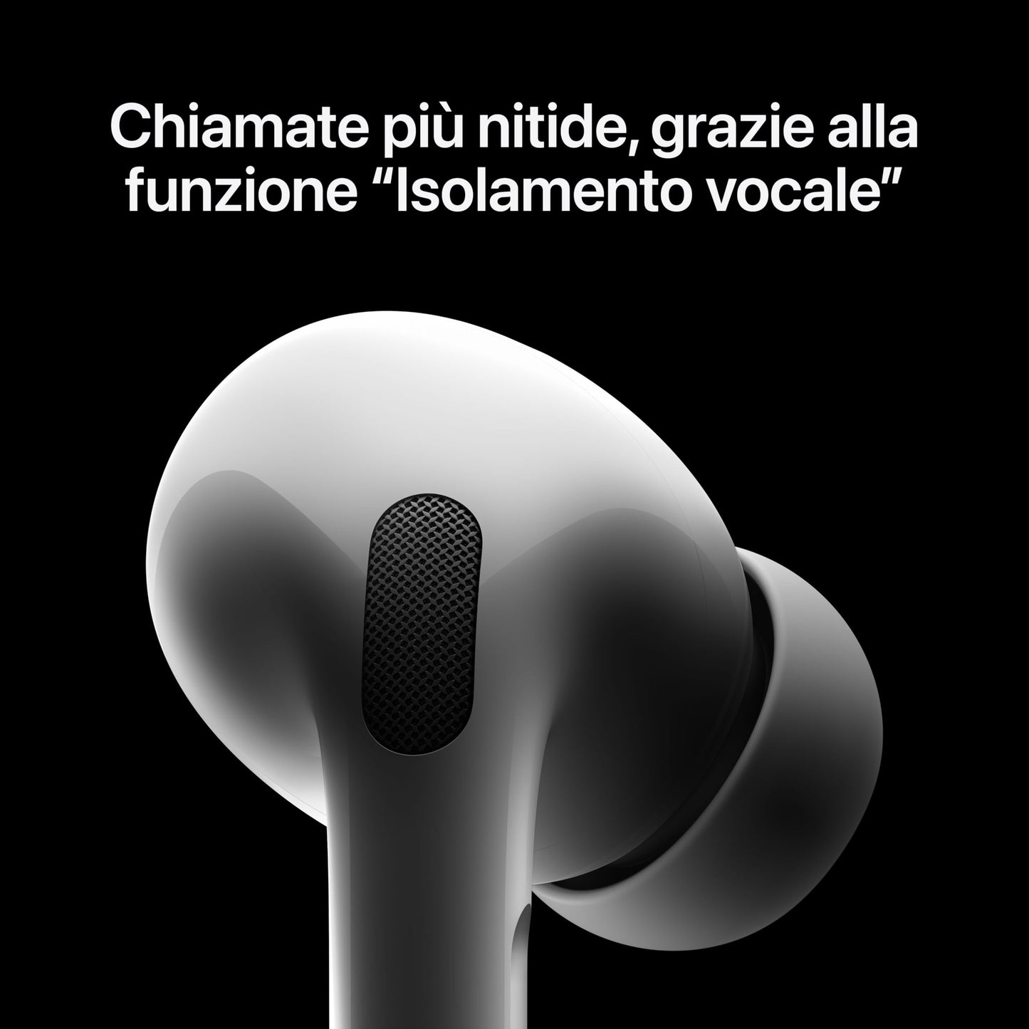 Apple AirPods Pro 2 Auricolari wireless, Auricolari Bluetooth, Cancellazione attiva del rumore, Funzione Apparecchio acustico, Trasparenza, Audio spaziale personalizzato, Alta fedeltà, Ricarica USB-C