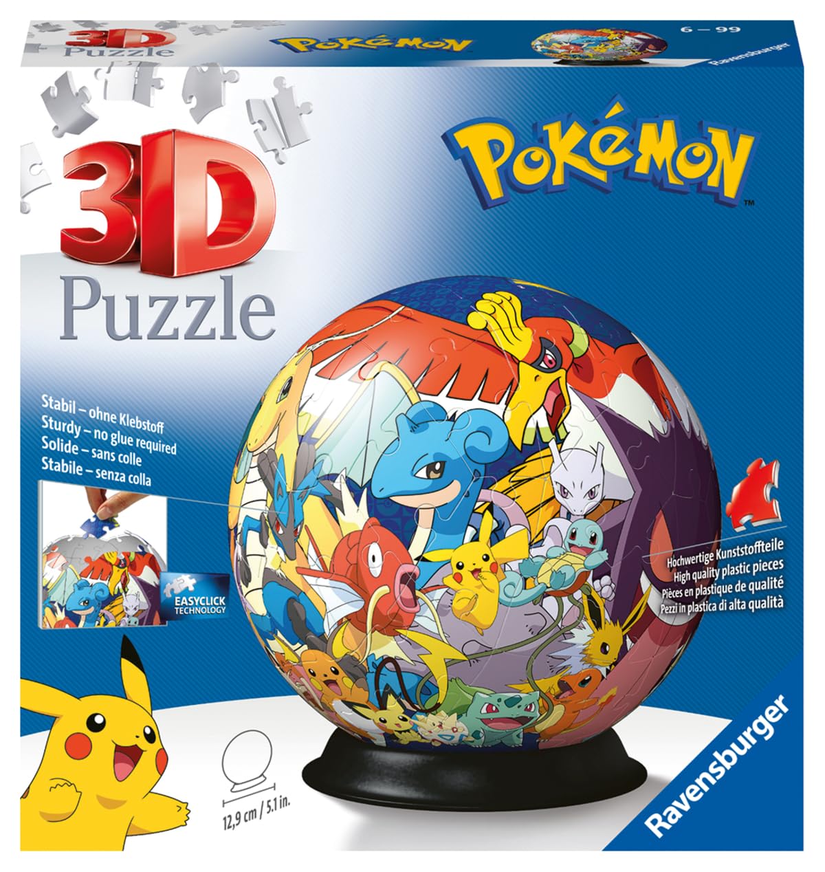 Ravensburger - Puzzle 3D, Ball Pokémon, per Adulti e Bambini 6+ Anni, Idea Regalo, 73 Pezzi