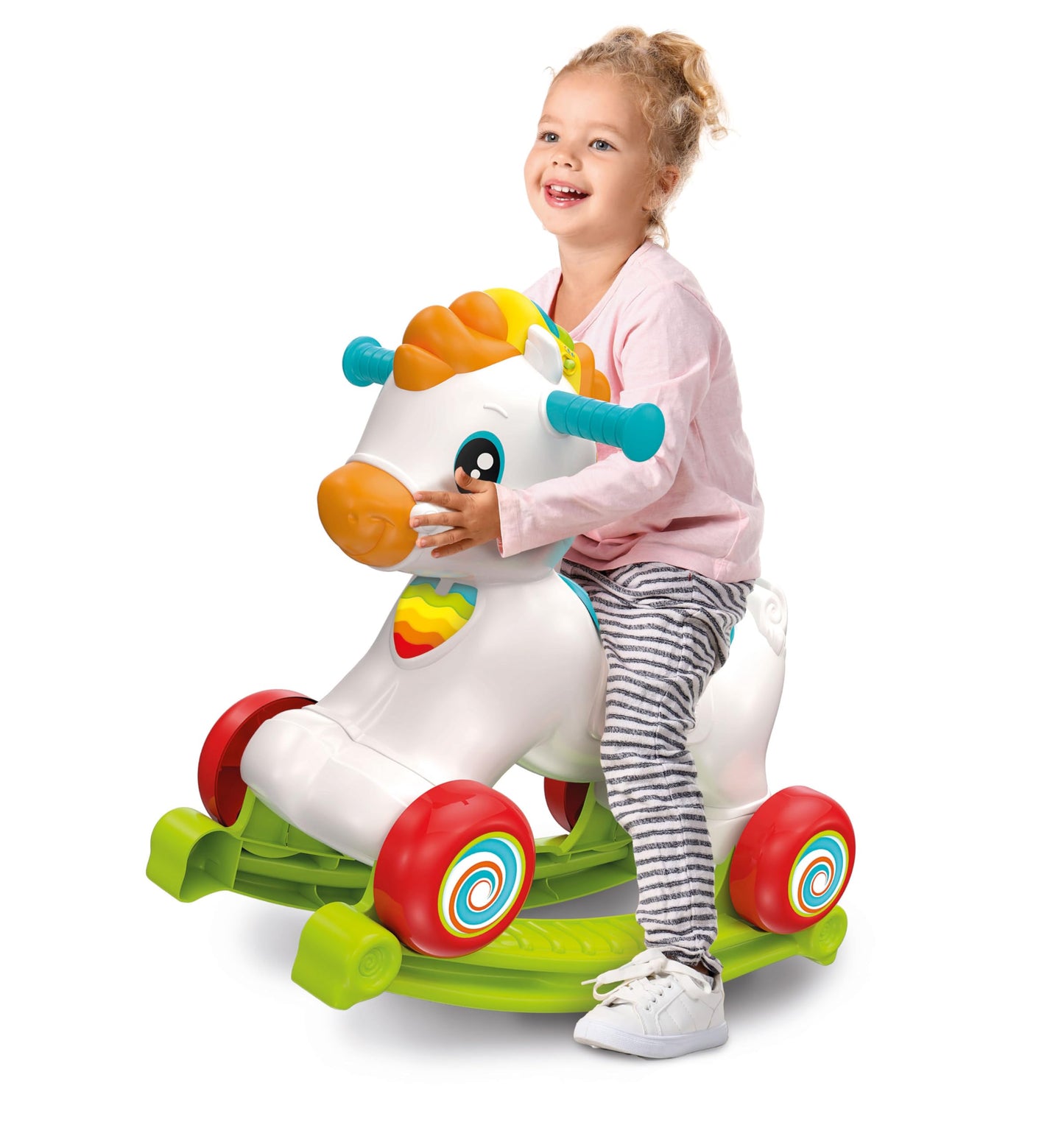 Baby Clementoni - Martino il Cavallino, Ride On 3 in 1 Educativo Bambino 12-36 Mesi, Gioco Parlante Italiano e Inglese, Giocattolo Primi Passi con Suoni e Luci, Made in Italy, Lingua Italiana, 17854