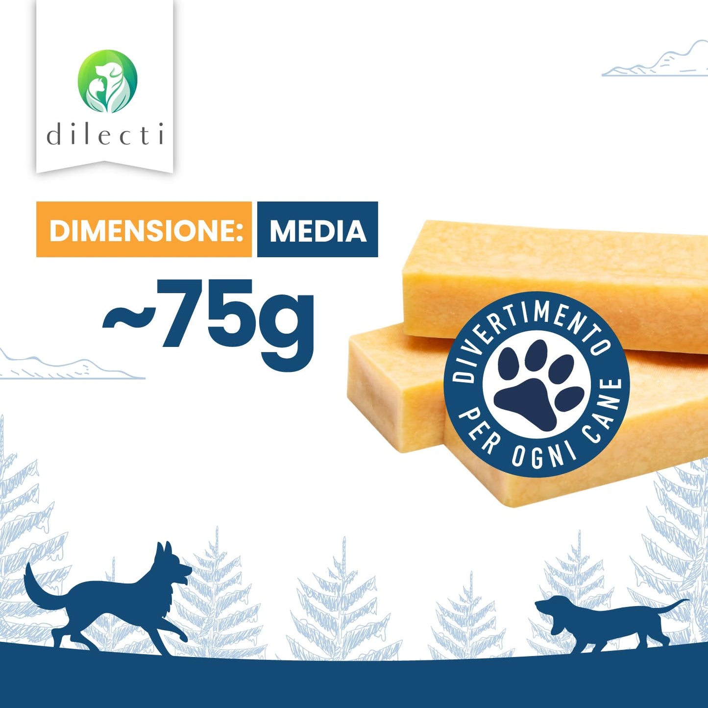 Dilecti Masticativi Naturali dell'Himalaya - Giochi Naturali Molto Gustose, Dure e Resistenti che Terranno il Tuo Cane Occupato Per un Po'. (set da 3, taglia M)