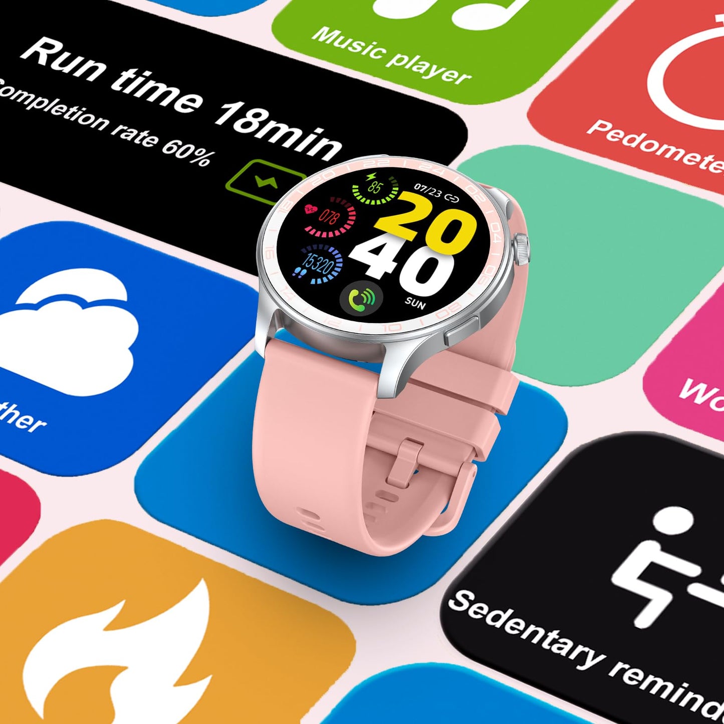 Smartwatch, 1.43" HD AMOLED Orologio Smartwatch Uomo Donna con Chiamate e Whatsapp, Orologio Digitale con 100+ Sport, SpO2 /Sonno/Cardiofrequenzimetro, IP68 Impermeabile Smart Watch per Android iOS