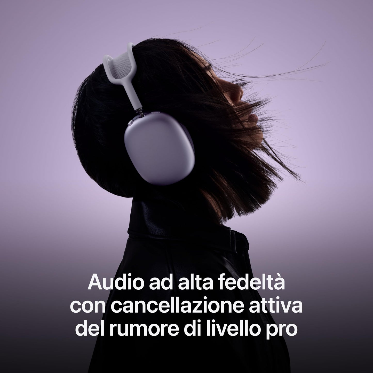 Apple AirPods Max Cuffie wireless over-ear, Cancellazione attiva del rumore di livello pro, Modalità Trasparenza, Audio spaziale personalizzato, Ricarica USB-C, Cuffie Bluetooth per iPhone, Mezzanotte