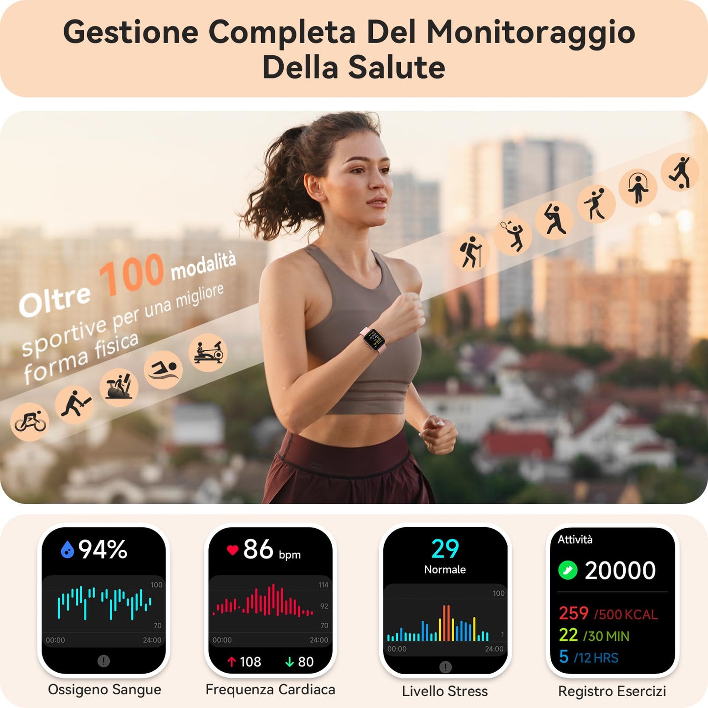 Orologio Smartwatch Donna- 1.91" Smartwatch con Chiamata Bluetooth Alexa, 24H Sonno Cardiofrequenzimetro Spo2, 120 Modalità Sport, Impermeabile IP68 Sportivo Digitale Contapassi Donna per Android iOS