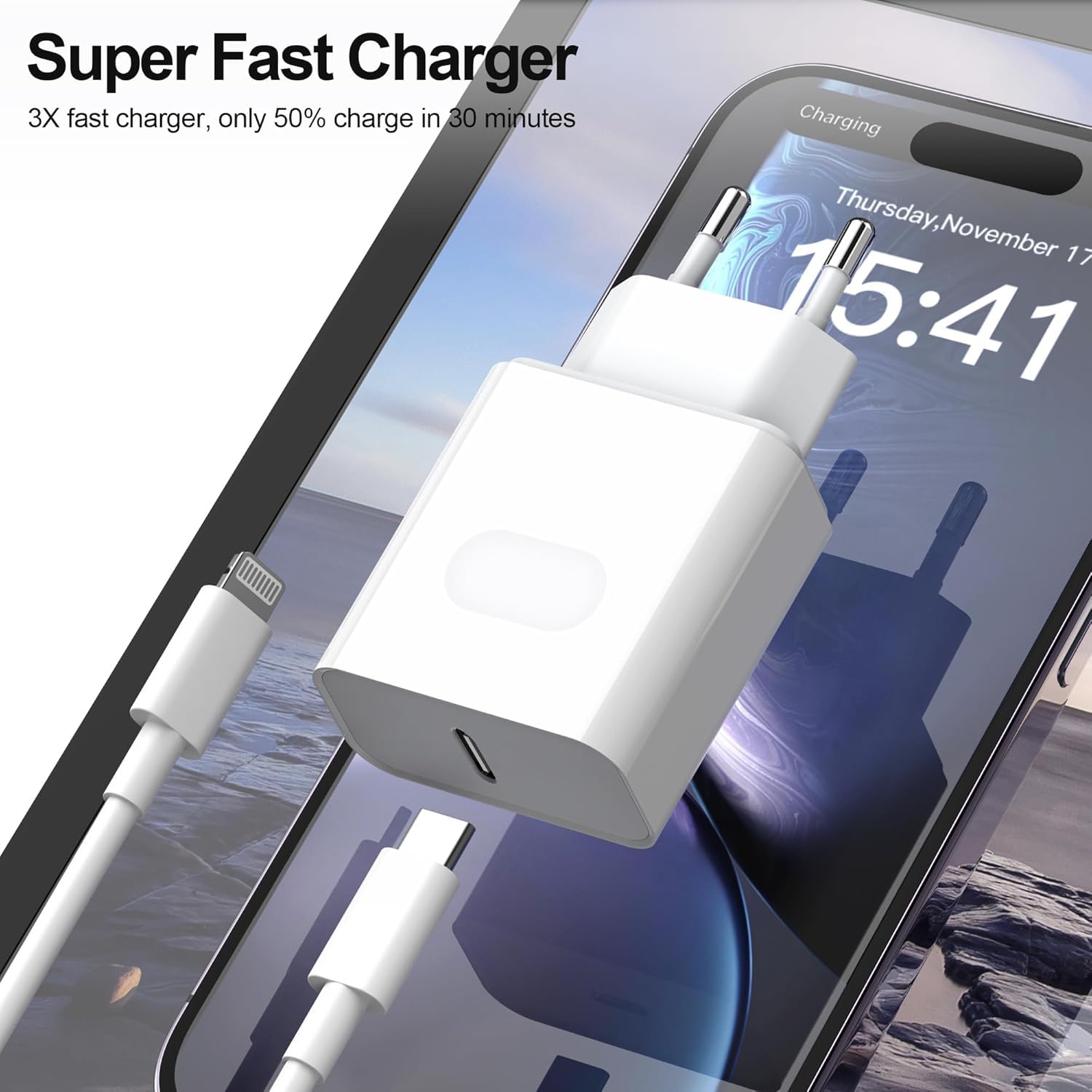 Adattatore Da USB-C A Lighting Per IPhone 16 15Pro Per IPad 10th,Supporto 27W PD Ricarica Rapida E Trasferimento Dati,adattatore Da Lighting Femmina A Usb-c Maschio Per Mac Book Pro,Non Per Audio/OTG