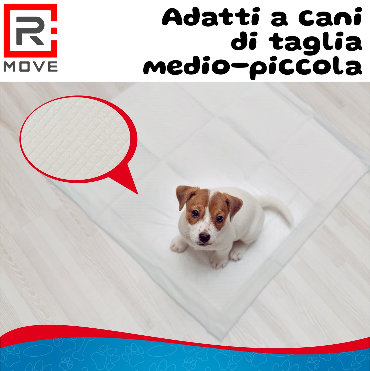 RMOVE 200 traversine cani 60x60 cm tappetini igienici per cani extra assorbenti traversine con rivestimento antiodore, traverse cane, tappetino traversina impermeabile (60x60 (Confezione da 200))