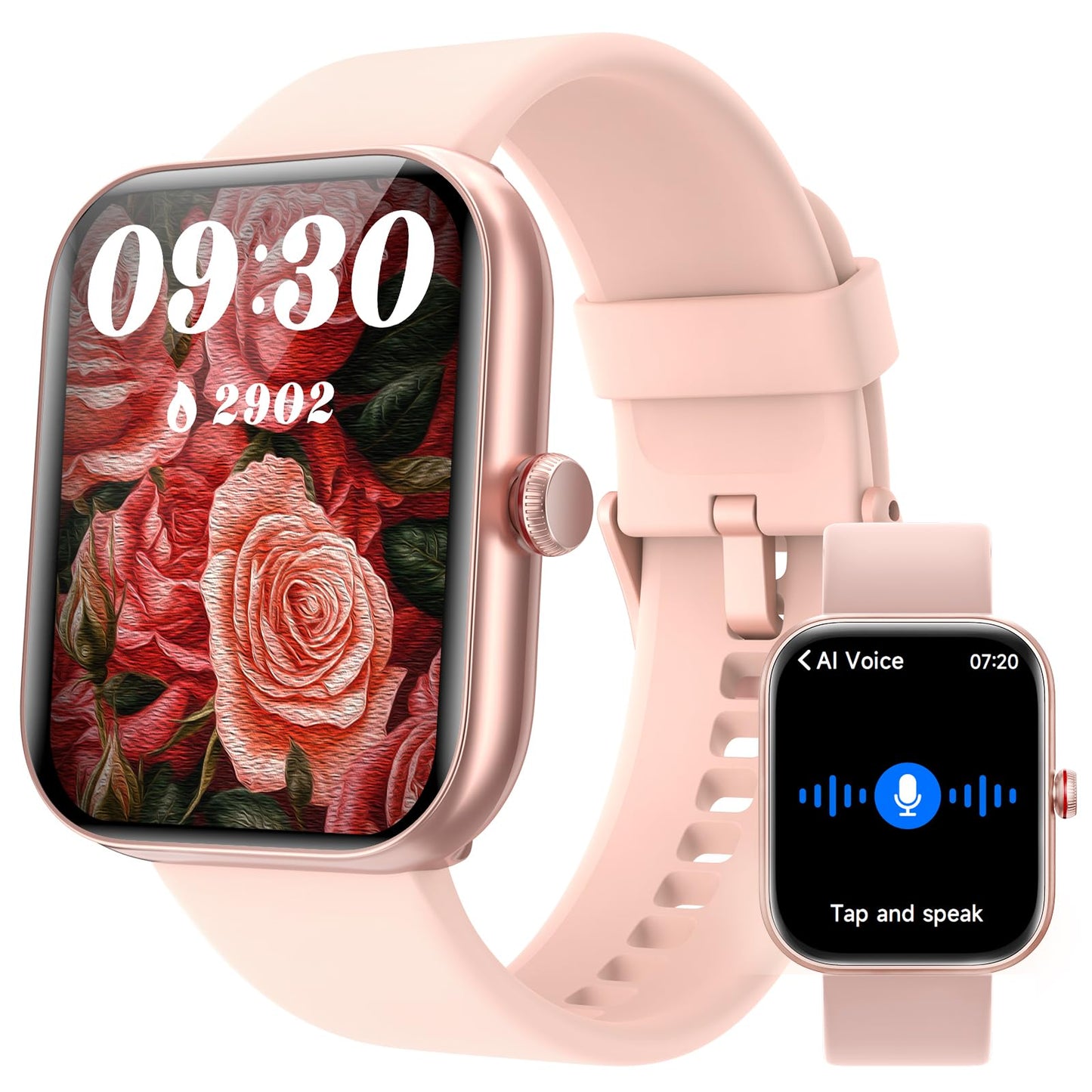 Orologio Smartwatch Donna- 1.91" Smartwatch con Chiamata Bluetooth Alexa, 24H Sonno Cardiofrequenzimetro Spo2, 120 Modalità Sport, Impermeabile IP68 Sportivo Digitale Contapassi Donna per Android iOS