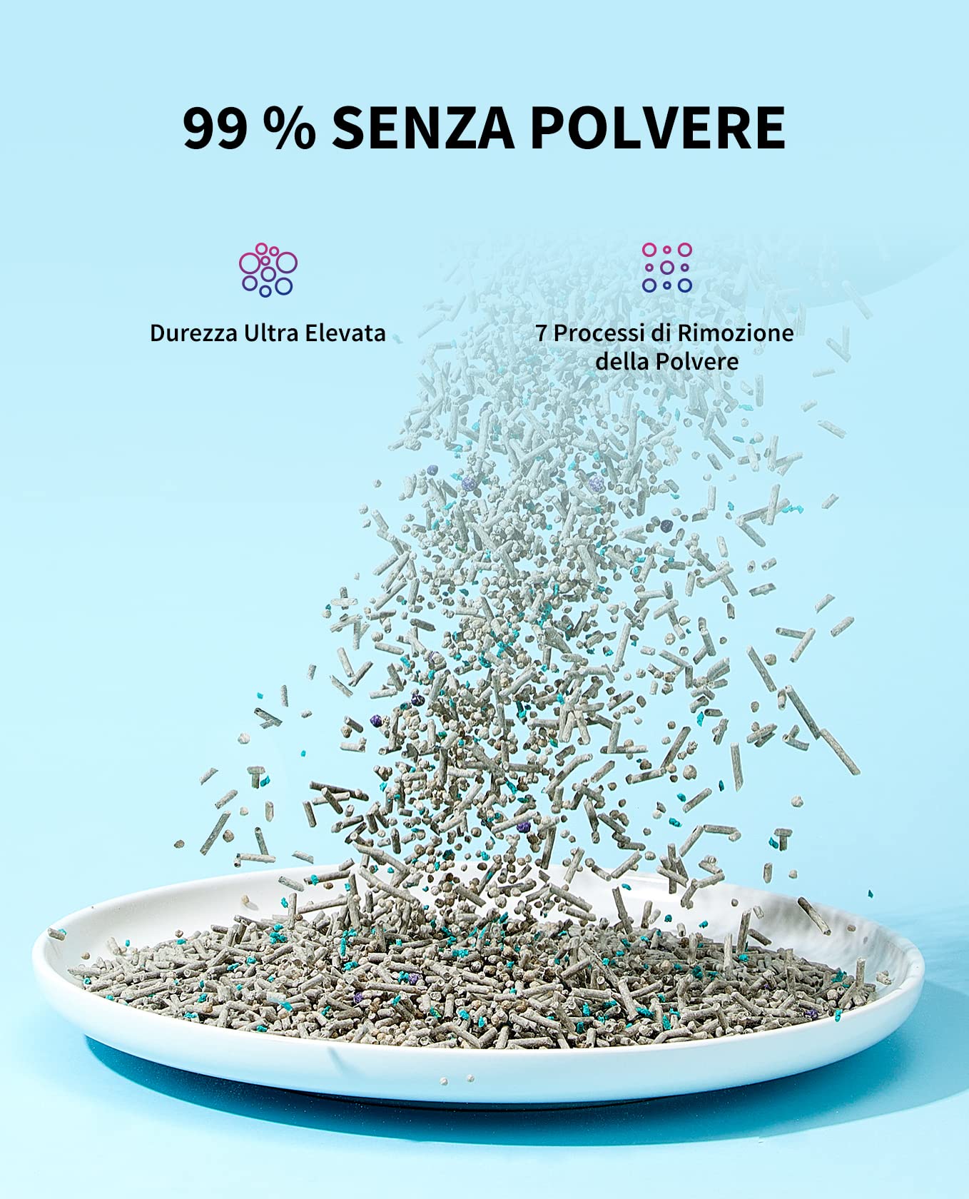 PETKIT 5 in 1 Lettiera per Gatti Mista - Confezione da 4, Lavabile, Inodore, Carbone Attivo, Ultra Assorbente e ad Asciugatura Rapida(quattro borse)