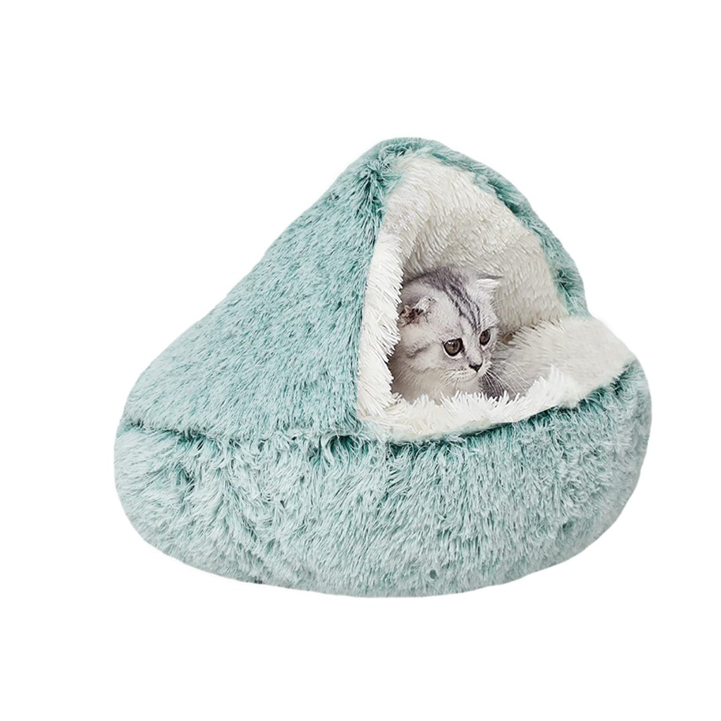 Cuccia calmante soffice peluche per cani di taglia grande, media, lavabile, anti ansia, gatti di piccola taglia, per interni, letto a ciambella autoscaldante (M-50 cm)