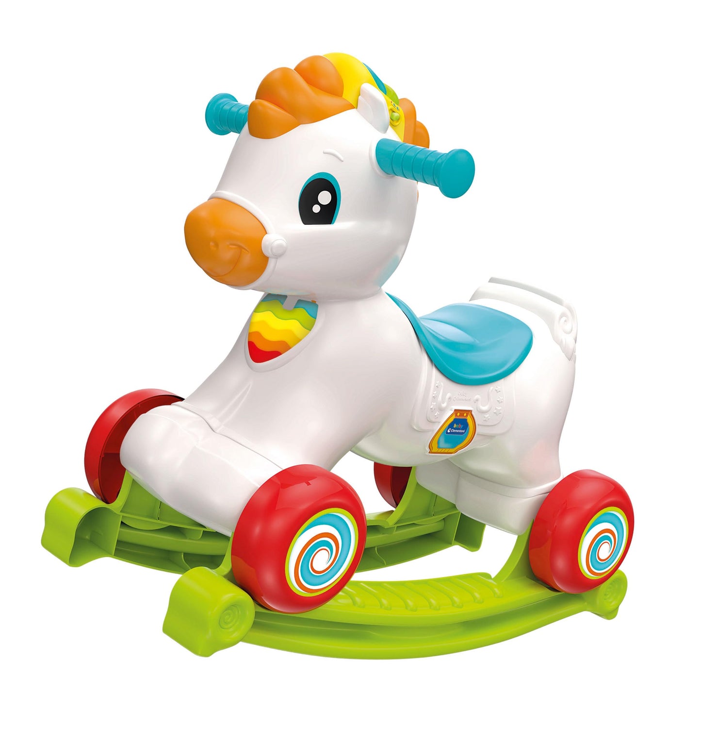 Baby Clementoni - Martino il Cavallino, Ride On 3 in 1 Educativo Bambino 12-36 Mesi, Gioco Parlante Italiano e Inglese, Giocattolo Primi Passi con Suoni e Luci, Made in Italy, Lingua Italiana, 17854