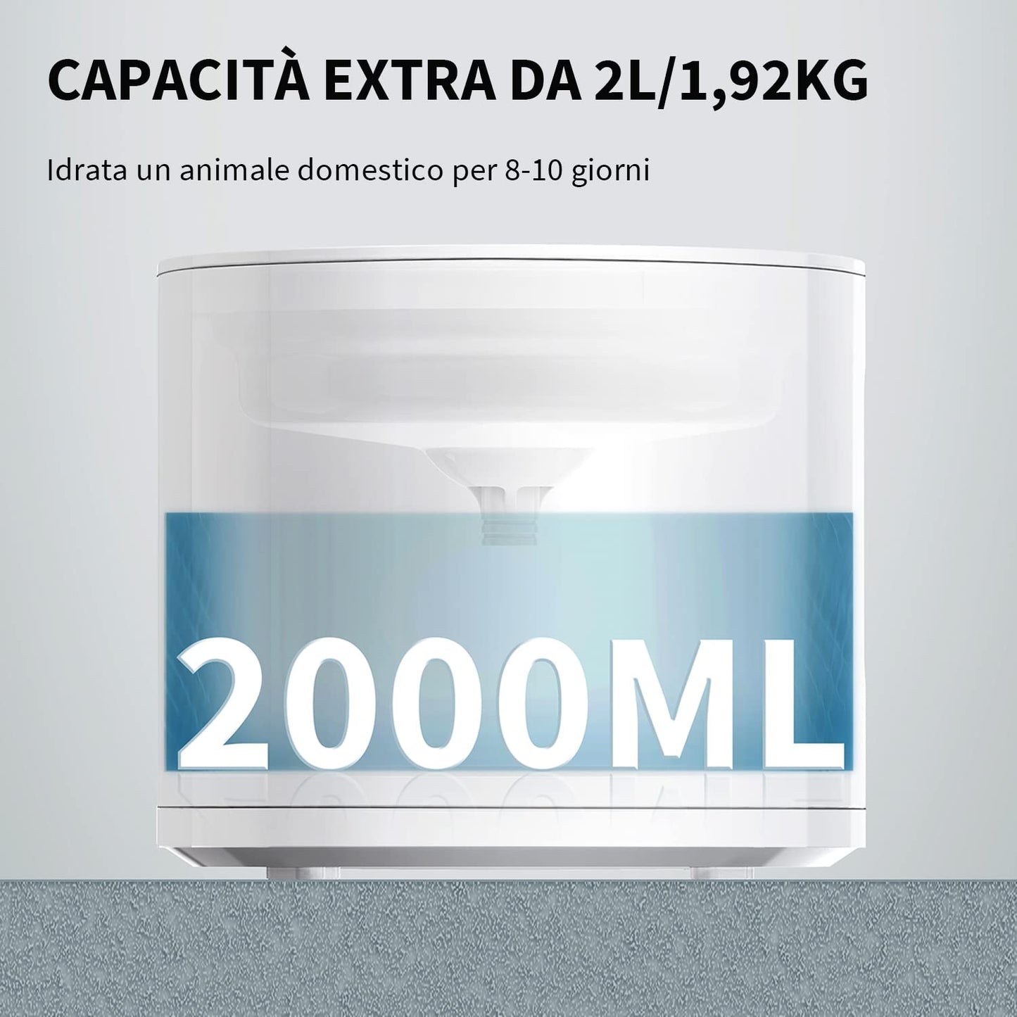 PETKIT EVERSWEET Solo 2 Fontana d'acqua per animali domestici, pompa senza fili, controllo tramite app, ultra silenzioso, modalità Smart/Normal/DND, erogatore d'acqua per cani e gatti-2L