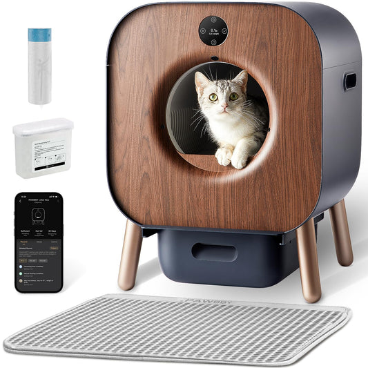 PAWBBY P1 Ultra Lettiera Gatto Autopulente, , Certificato TUV, Design Anti-Pizzicamento/Deodorante per Piante, Controllo Intelligente delle App, Extra Large per Più Gatti