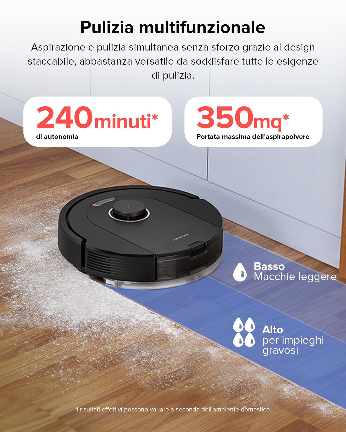 roborock Q5 Pro+ Robot Aspirapolvere e Lavapavimenti con Svuotamento Automatico Polvere- Spazzola DuoRoller, 5500Pa, Autonomia 240min, Serbatoio 180mL, Navigazione LiDAR PreciSense, App/Alexa