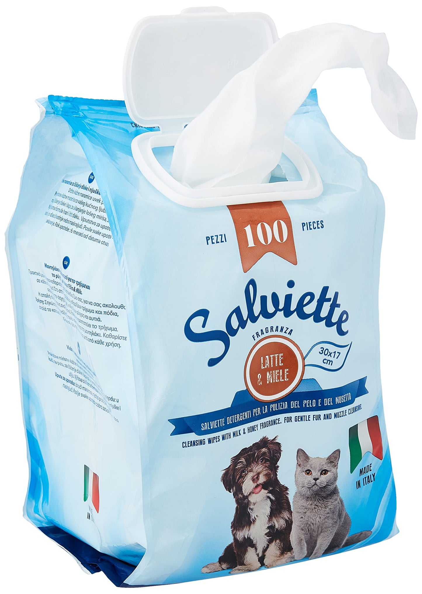 CAMON 01565980, Salviette detergenti al Latte e Miele, 1 Confezione da 100 salviettine