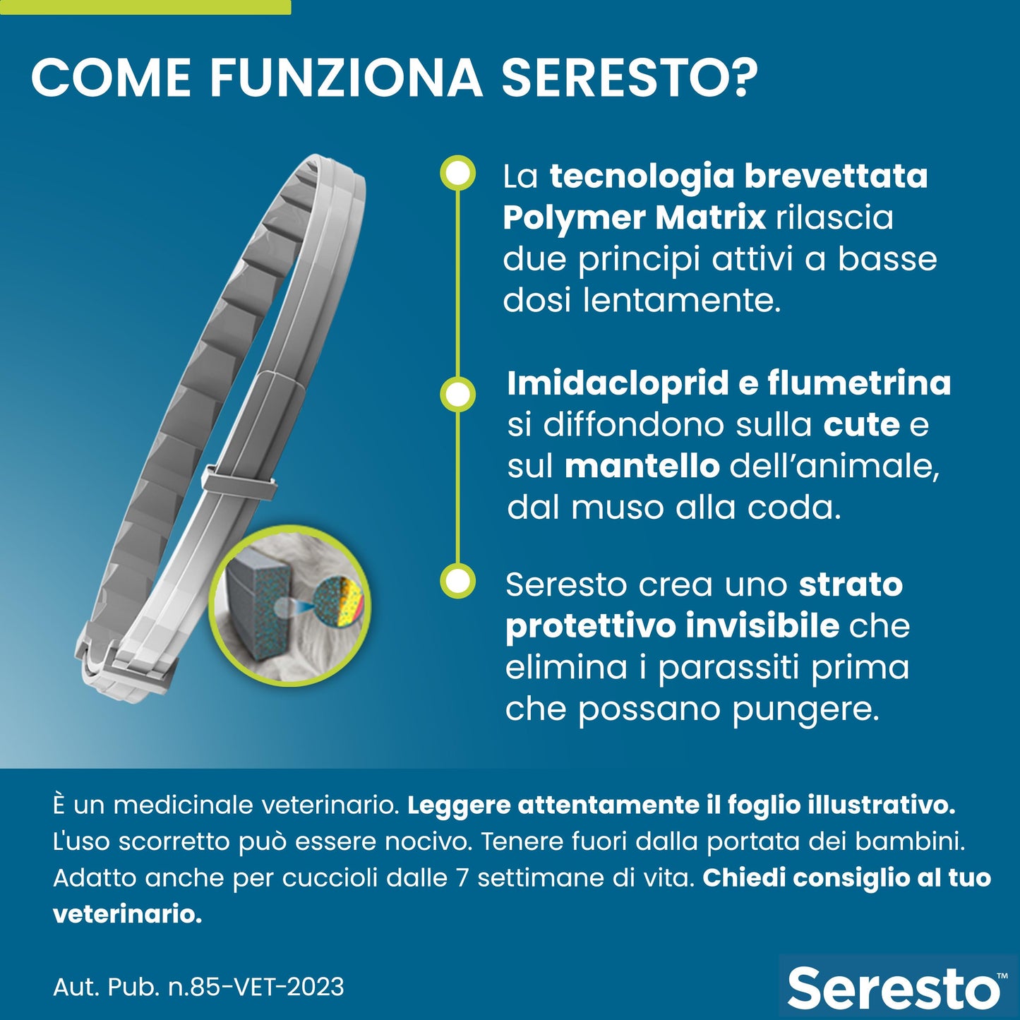 Elanco Seresto Collare antiparassitario, Per cani oltre 8 kg, Elimina pulci, zecche, pidocchi e protegge dal rischio di trasmissione, Della leishmaniosi fino a 8 mesi, 1 pezzo