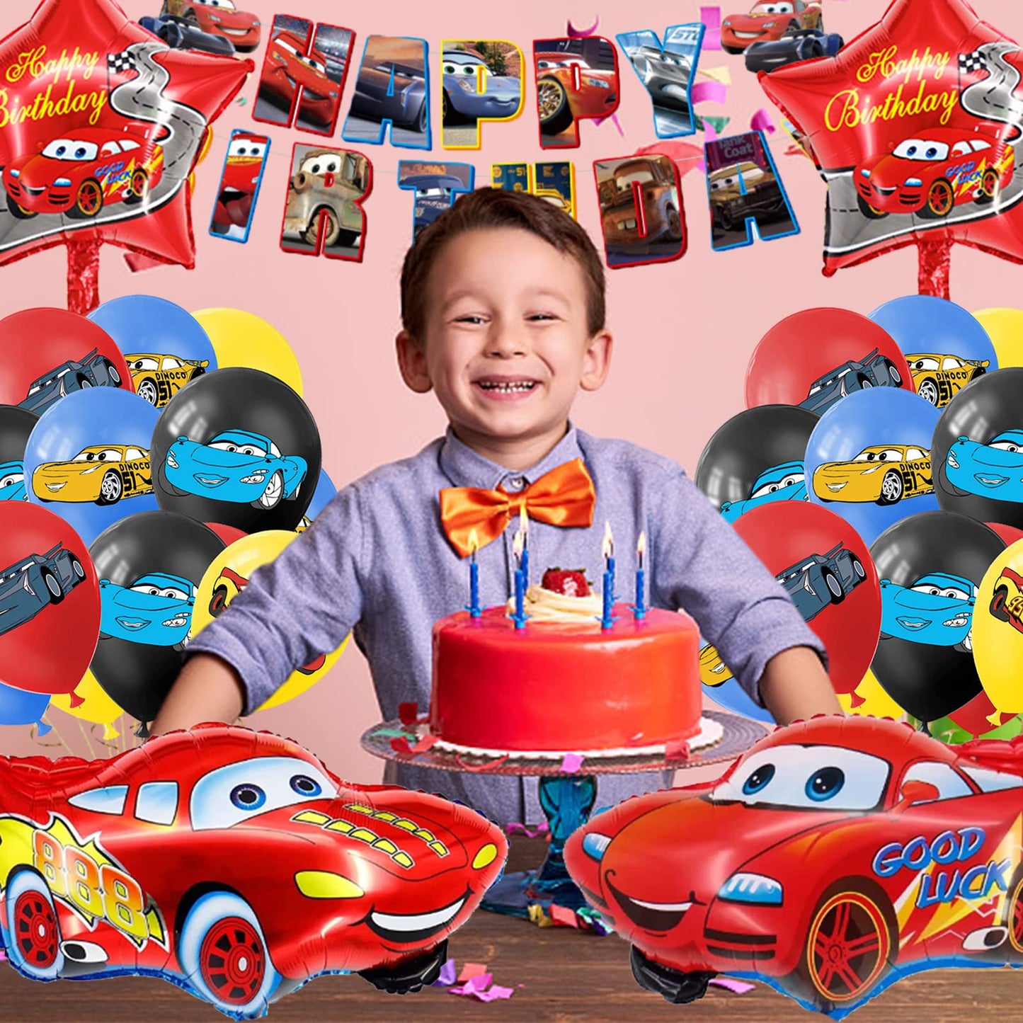 SWOKKTS Palloncini Cars Compleanno, Addobbi Compleanno Bambini Auto, Kit Macchina Cars Compleanno Bambini decorazione, Cartoon Decorazioni Compleanno Cars (Palloncini Compleanno)