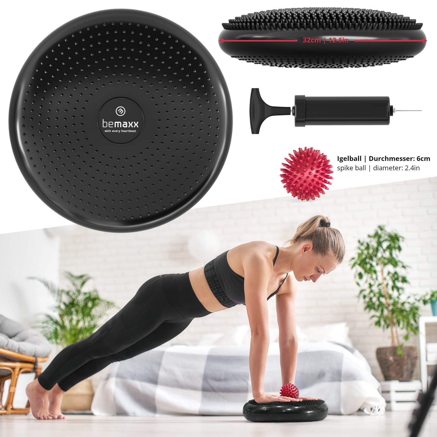 Cuscino Equilibrio Balance Pad Tavola Propriocettiva + Training Ebook | Ginnastica Fitness Board Stabilita Coordinamento Sportivo Allenamento Massage XL