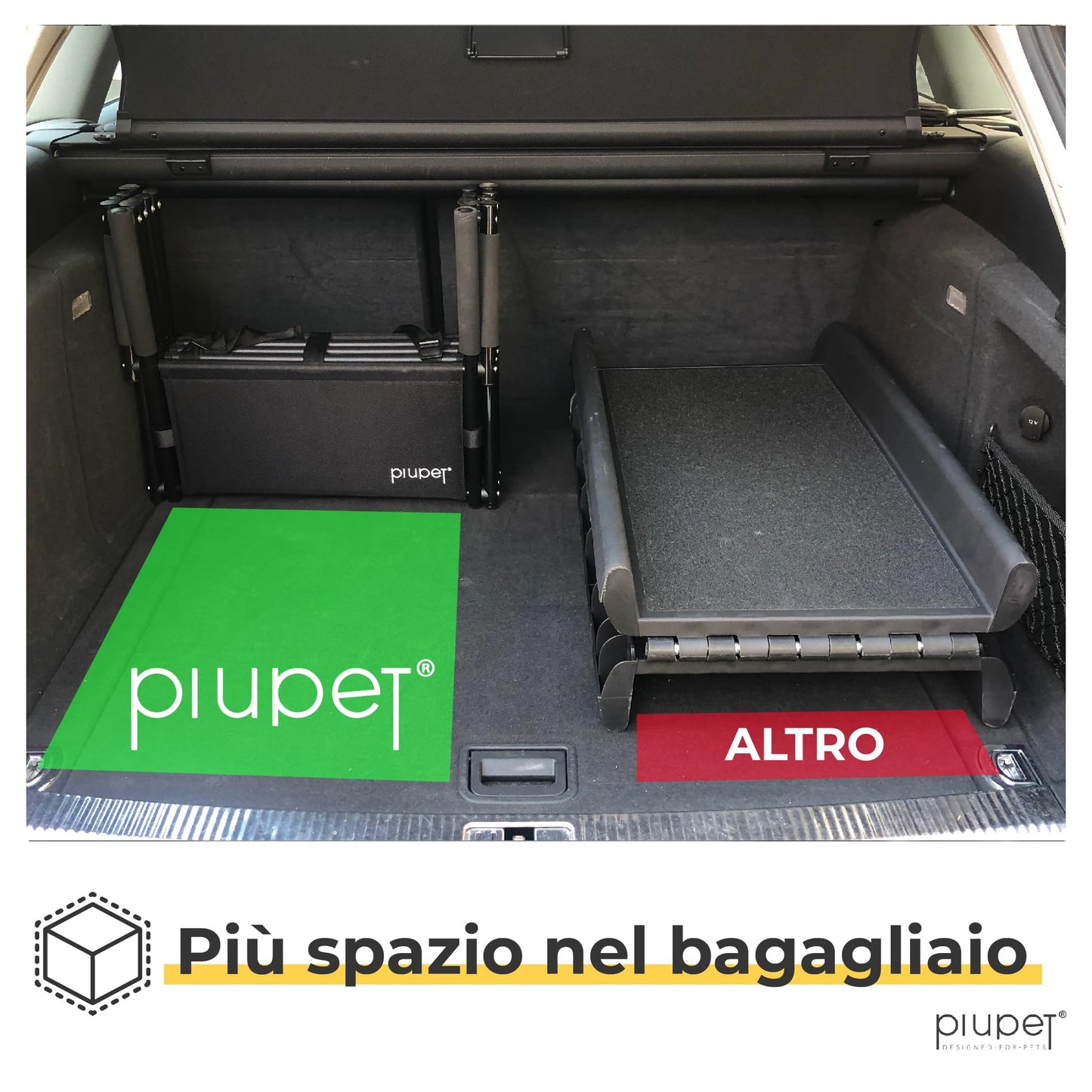 PiuPet® Rampa per Cani I Fino a 80 kg I Utilizzabile per Tutti i Veicoli I Grandi e Piccoli Cani I Scaletta per Cani Pieghevole I Scaletta Cani | Rampe per Auto | Gradini per Cani | Rampe di Carico