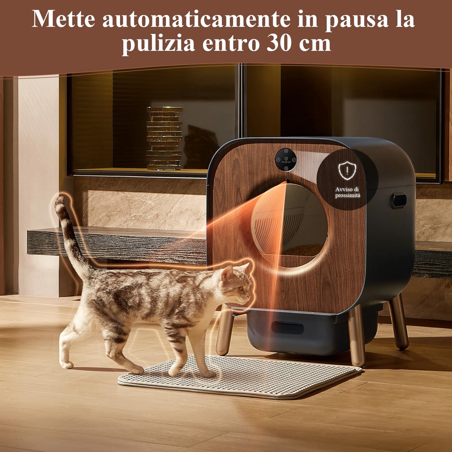 PAWBBY P1 Ultra Lettiera Gatto Autopulente, , Certificato TUV, Design Anti-Pizzicamento/Deodorante per Piante, Controllo Intelligente delle App, Extra Large per Più Gatti