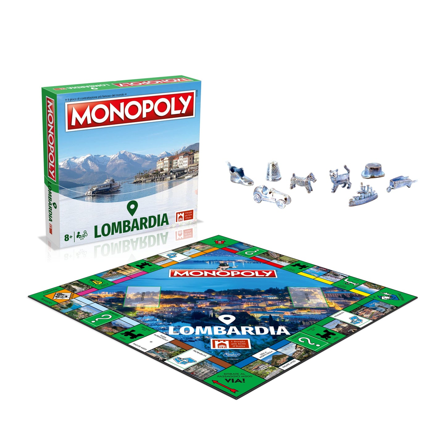 Winning Moves Monopoly Lombardia City - giochi da tavolo, giochi da tavolo adulti, giochi da tavolo bambini, giochi da tavolo per 2, da 2 a 6 persone, età 8+