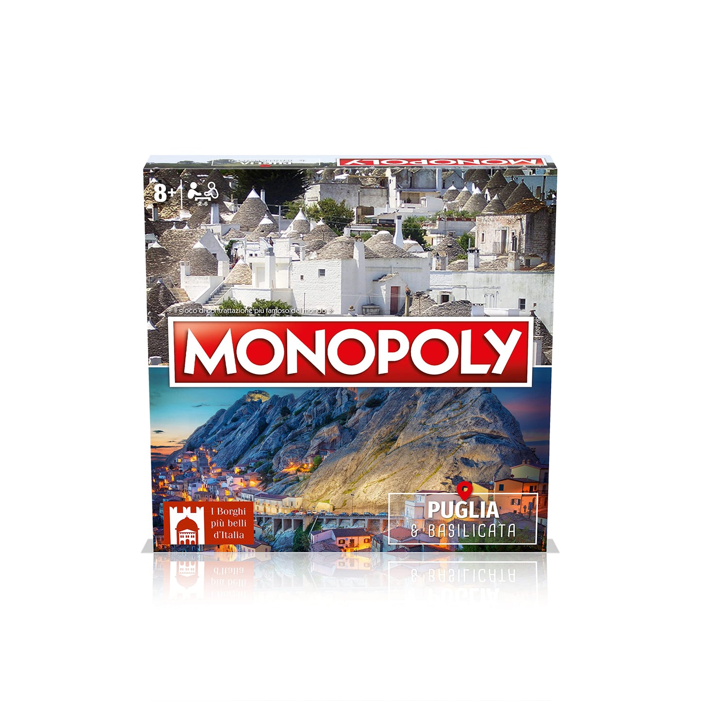 Winning Moves Monopoly Puglia & Basilicata - giochi da tavolo, giochi da tavolo adulti, giochi da tavolo bambini, giochi da tavolo per 2, da 2 a 6 persone, età 8+