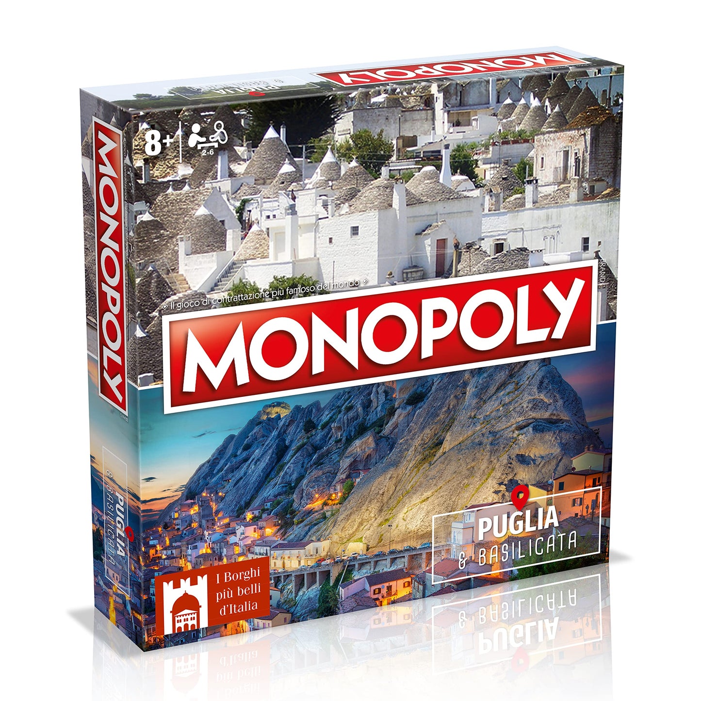 Winning Moves Monopoly Puglia & Basilicata - giochi da tavolo, giochi da tavolo adulti, giochi da tavolo bambini, giochi da tavolo per 2, da 2 a 6 persone, età 8+