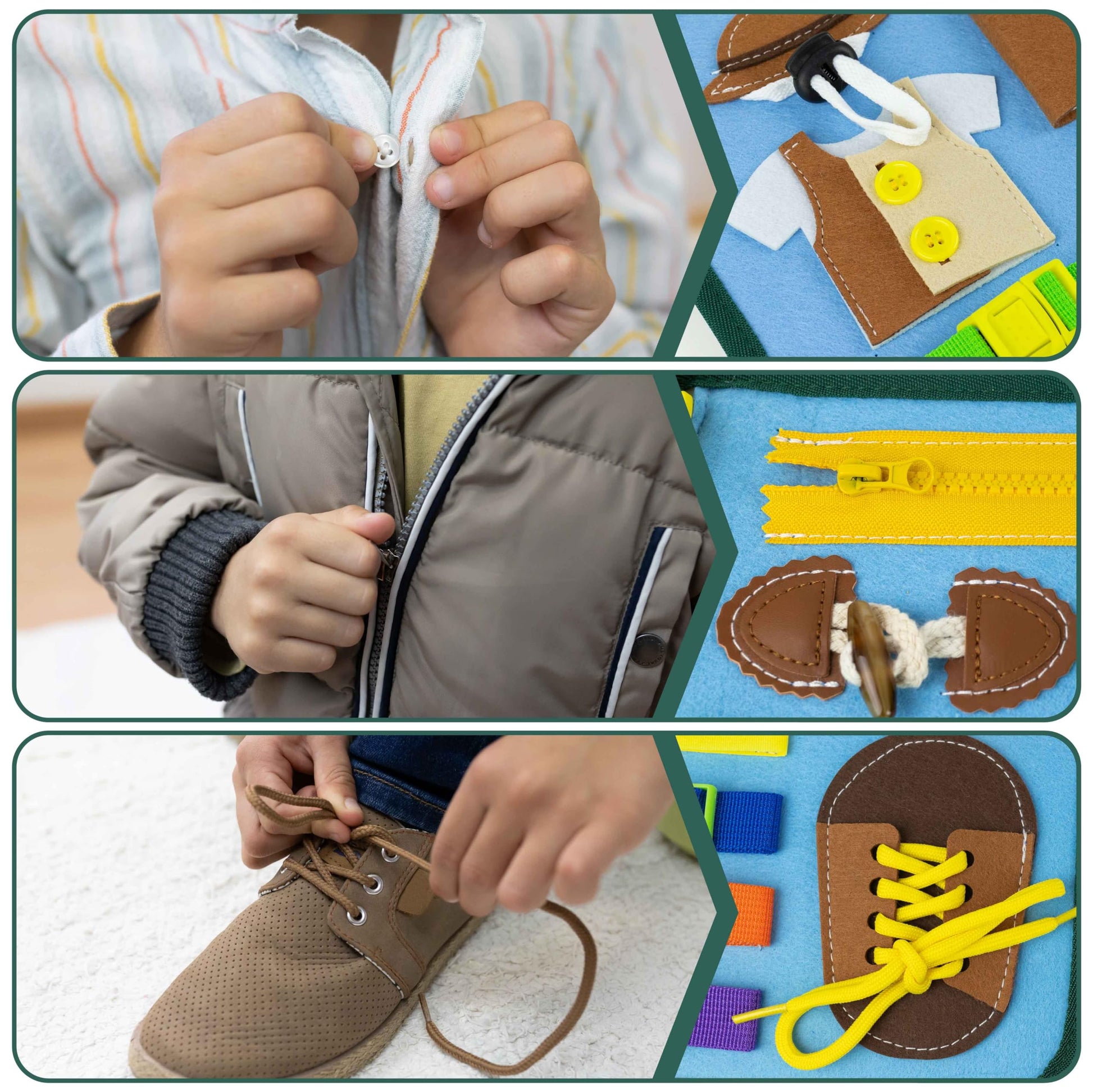 MutoToy® Busy Board Montessori 1 Anno, 22 in 1 Libro Montessori Interattivo in Feltro, Quiet MutoToy® Busy Board Montessori 1 Anno, 22 in 1 Libro Montessori Interattivo in Feltro, Quiet