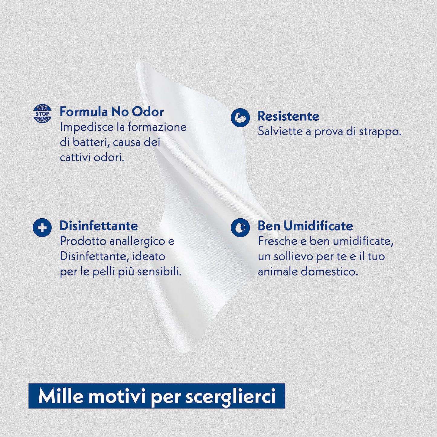 AMORE MIO | 110 Salviette con Clorexidina Maxi Formato, Igienizzanti e Purificanti, per Il Manto di Cani, Gatti e Animali Domestici, Disinfettanti 30x20 cm - 1 Confezione da 110 Salviettine