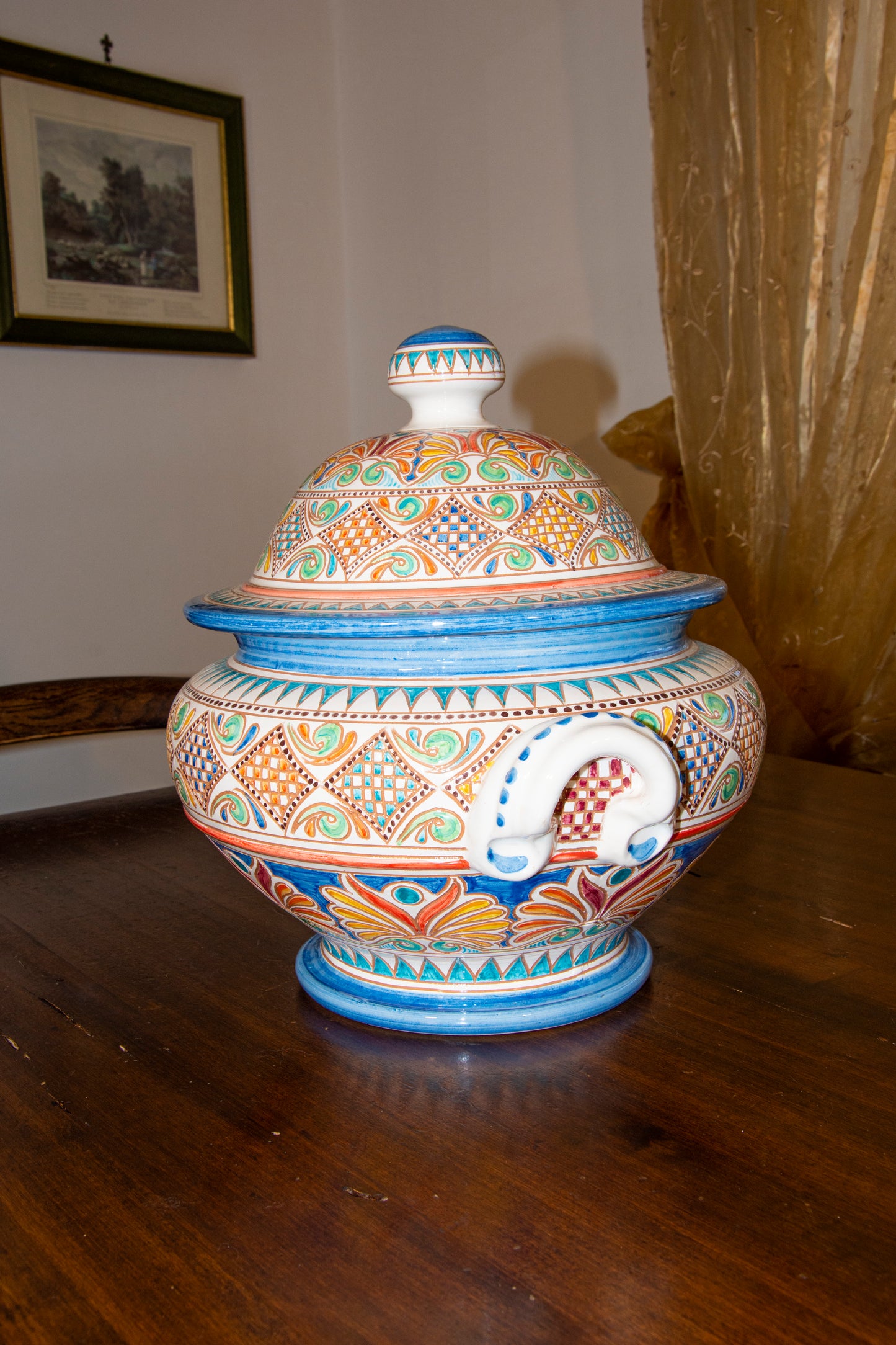 Unique piece ceramic tureen
