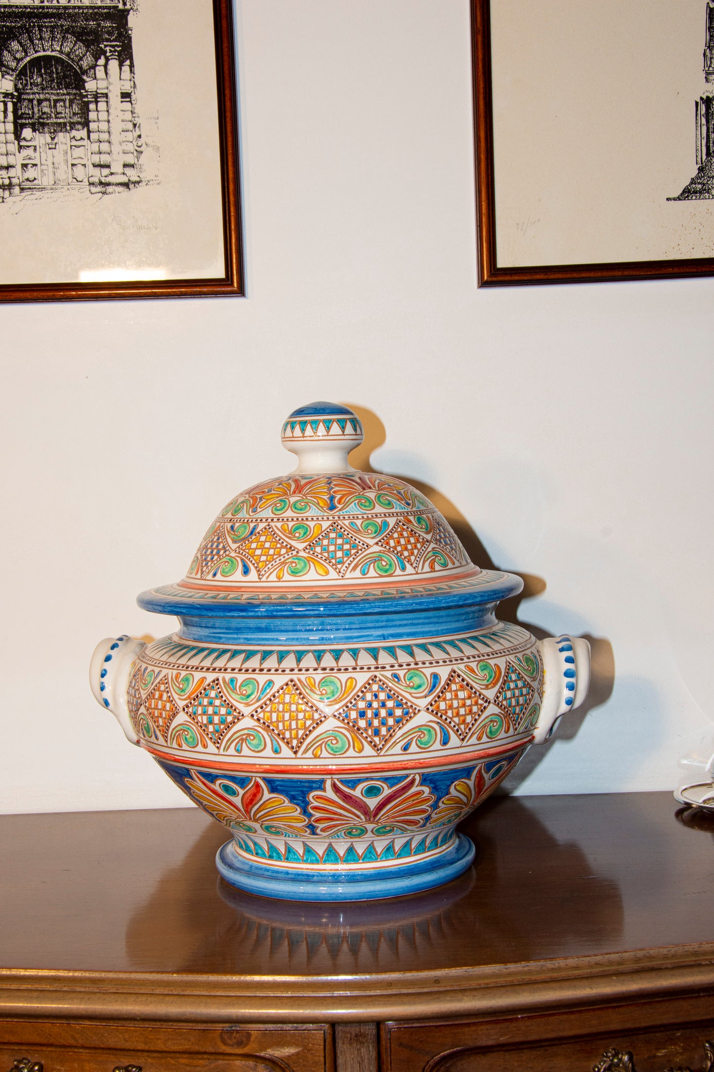 Unique piece ceramic tureen