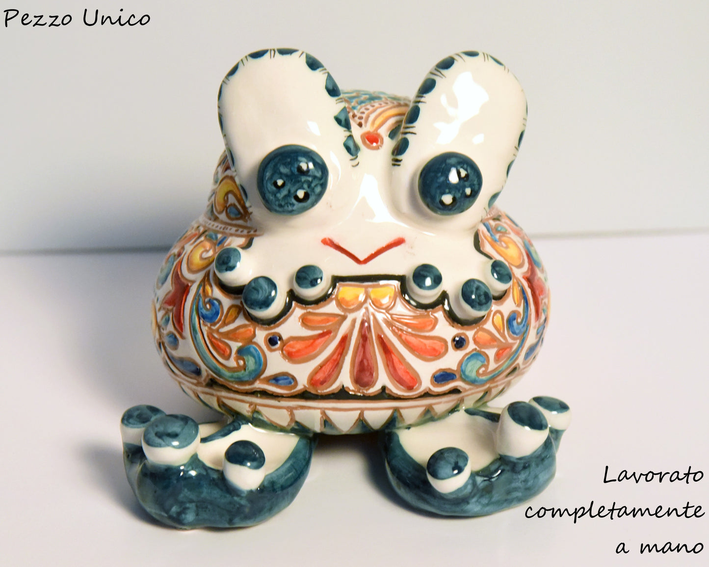 Unique piece ceramic frog