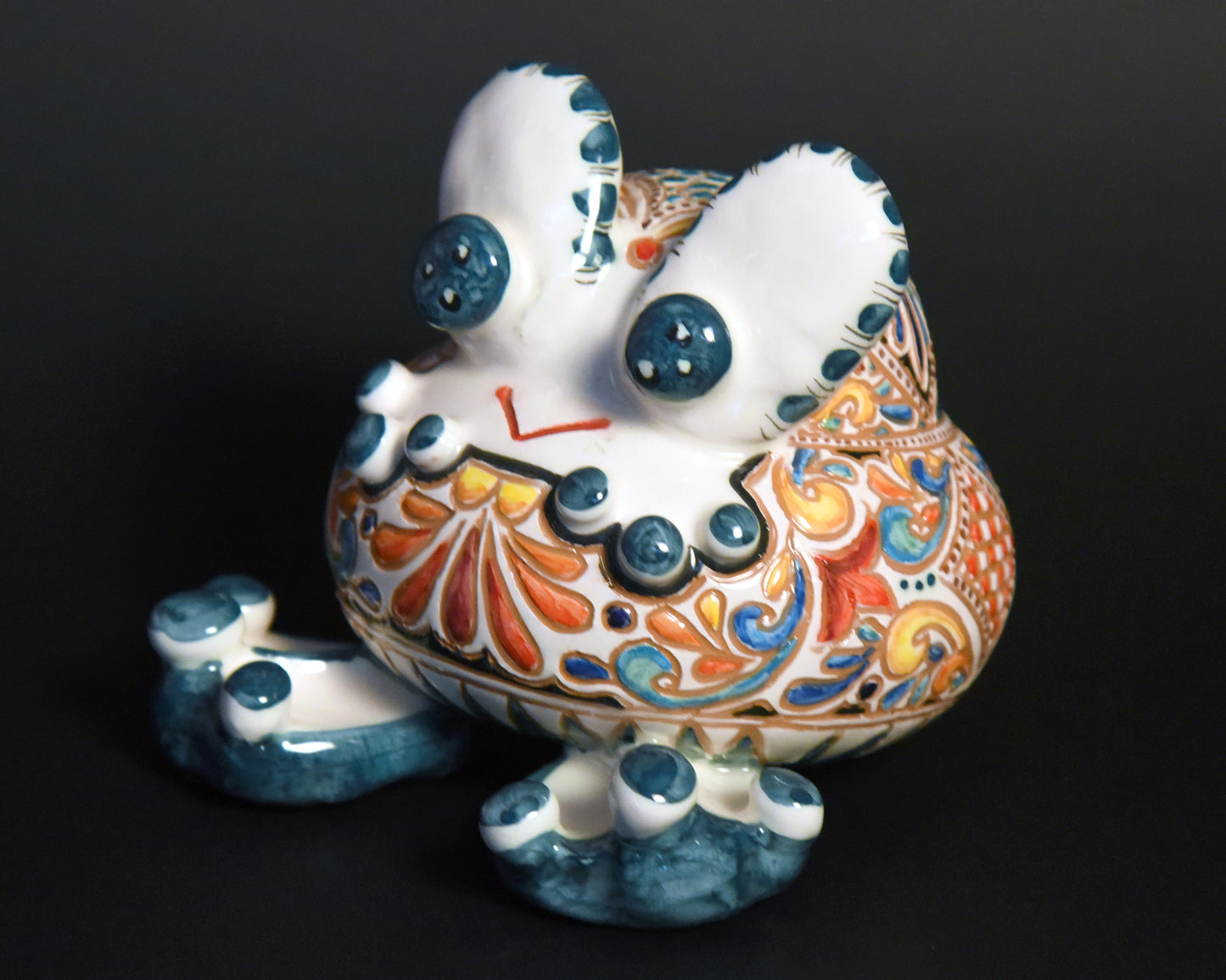 Unique piece ceramic frog