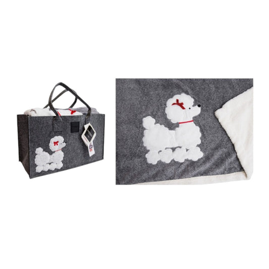 Plaid Morbidotto in Pile con Borsa Barboncino Mimi 130x160 Daunex