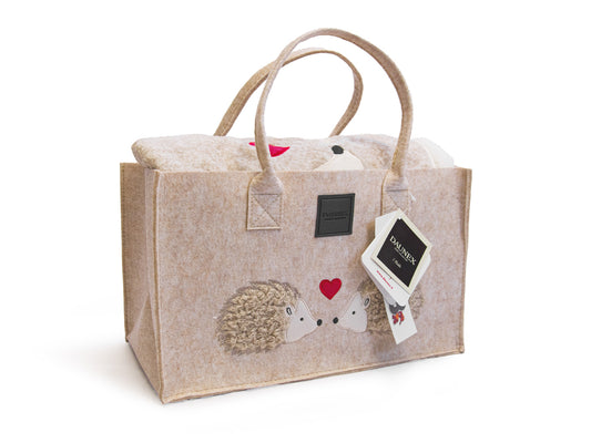 Plaid Morbidotto in Pile con Borsa Ricci Innamorati 130x160 Daunex