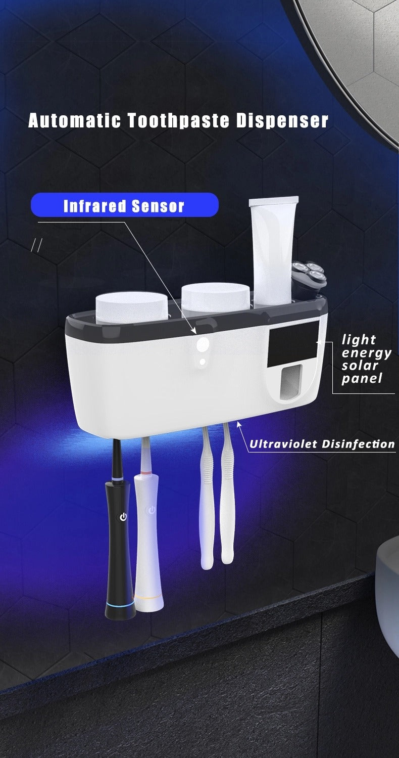 Solar UV rechargeable toothbrush sterilizer