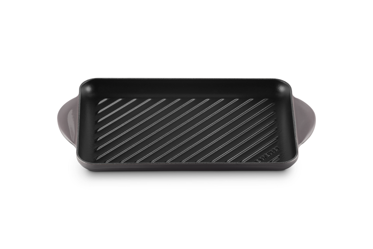 Tradition rectangular grill in grey enamelled cast iron 32cm