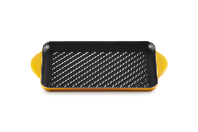 Tradition rectangular grill in yellow enamelled cast iron 32cm