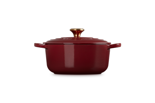 Cocotte ovale Evolution 29cm in ghisa vetrificata pomolo oro Le Creuset