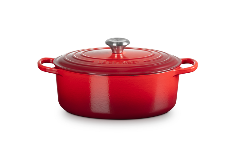 Cocotte ovale Evolution 29cm in ghisa vetrificata ciliegia Le Creuset