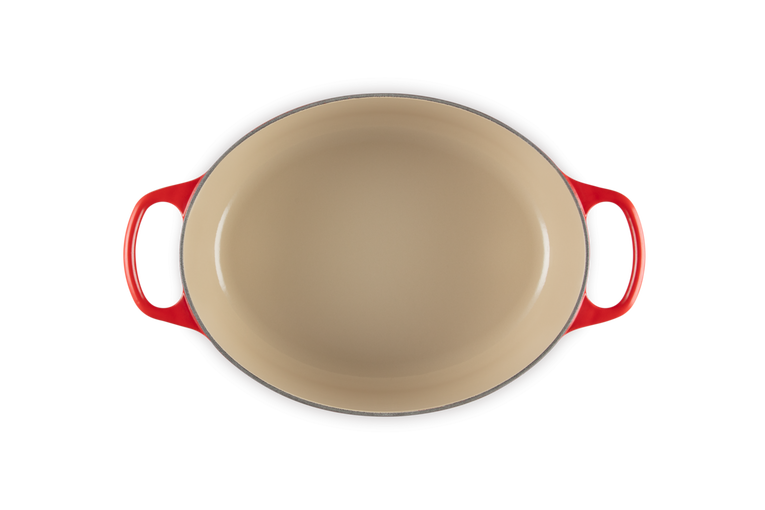 Evolution oval cocotte 29cm in Le Creuset cherry vitrified cast iron