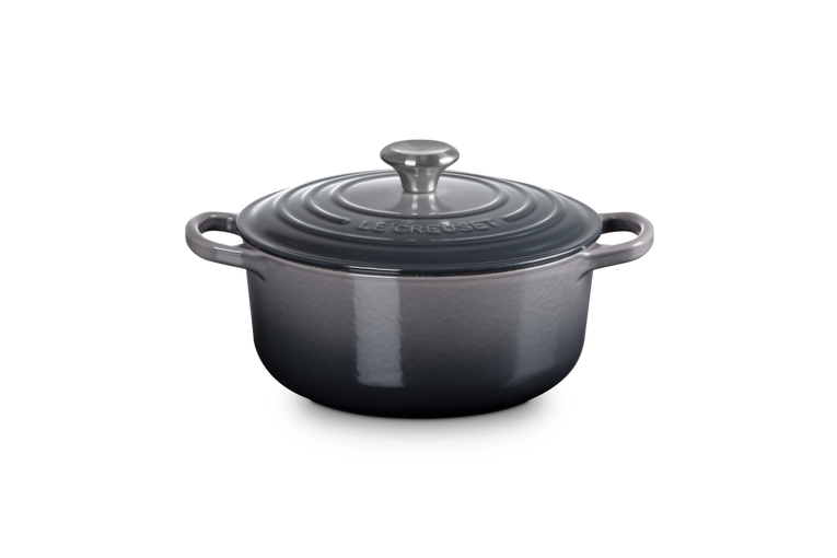 Cocotte Round Evolution 24cm 28cm in Grey Vitrified Cast Iron Le Creuset